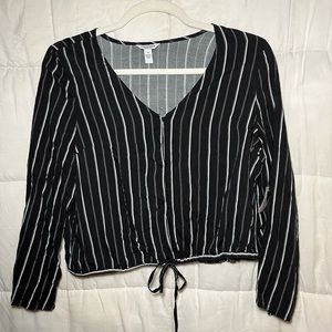 Arizona Jean Co Striped Long Sleeve Blouse